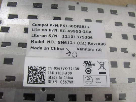 568-7 клавіатура робоча 0567VK для Dell XPS 15 L501X L502X P11F 14R N4110 N4120 N4050 M4040 N4120 N411Z M411R M421R M5040 оригінал З аукціону