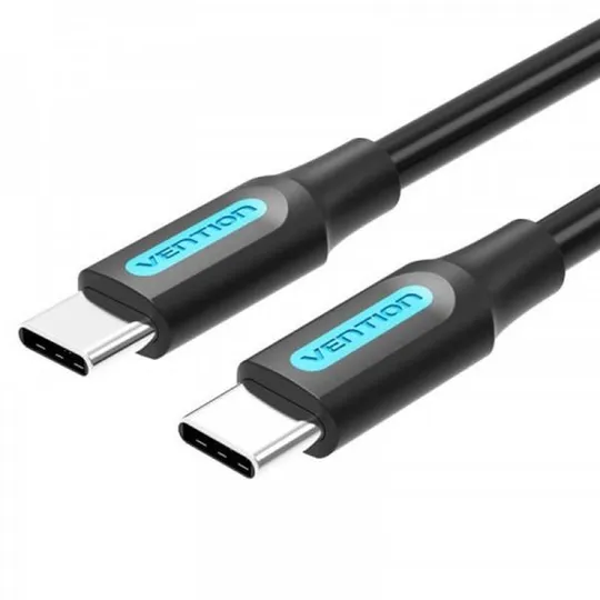 Кабель Vention USB Type-C - USB Type-C (M/M), TPE Round PD 60W, 3 A, 1.5 м, Black (COSBG) Ціна