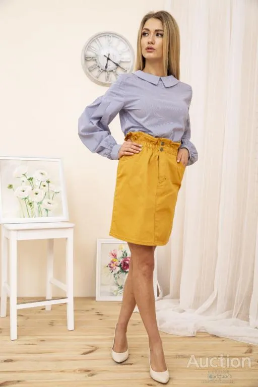 Купити Джинсовая мини-юбка, горчичного цвета, 164R2023