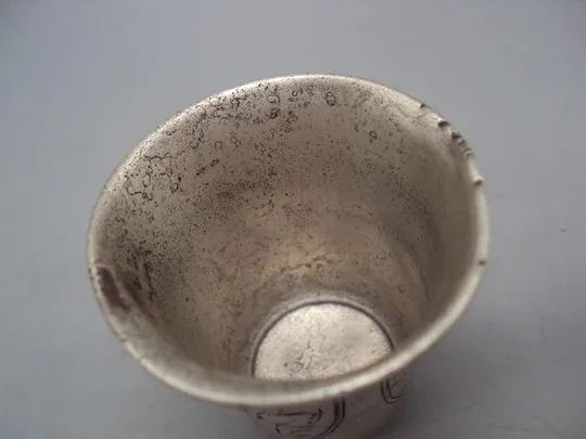 Рюмка стопка узор цветы и архитектура серебро 84 проба орел вес 30,76 г размер 5,5х5,2 см №1382 Продаж