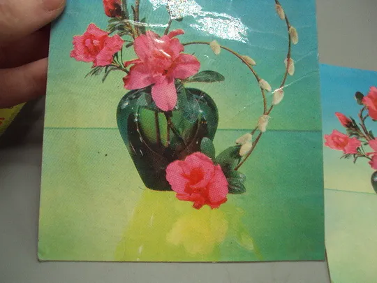 Открытка цветы в вазе Азалия и верба композиция Н. Минченко фото Р. Якименка 1976 г лот 2 шт №18013 З аукціону