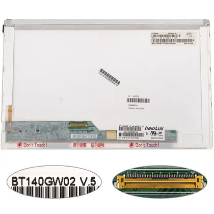 фото, Матриця 14.0 BT140GW02 V.5 (1366*768, 40pin, LED, NORMAL, глянцева, роз'єм ліворуч знизу) для ноутбука (renew)