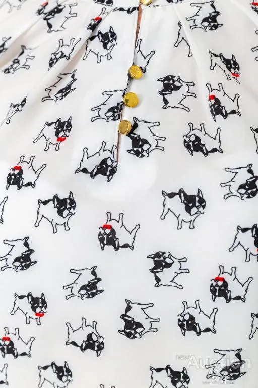 Блуза с принтом, цвет молочно-черный, 230R1121 Де купити