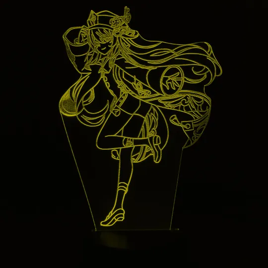 Акриловий світильник-нічник Ху Тао (Hu Tao) жовтий tty-n000581 Ціна