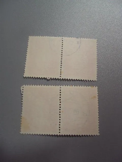 марки сцепки Норвегия 1955 г. Служебные марки. 45 э. стандарт лев корона лот гаш №1961 Продаж