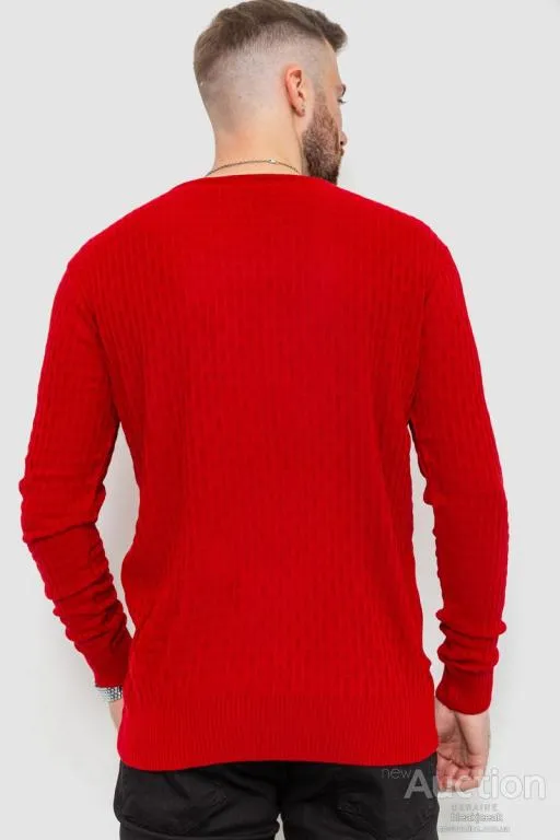 Свитер мужской однотонный, цвет красный, 235R1394 Продаж
