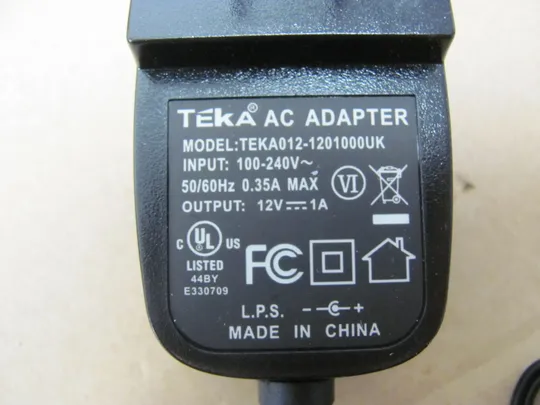 адаптер живлення TEKA teka012-1201000uk 12V 1A 5.5 * 2.0 mm оригінал ЦІКАВИТЬ ОПТ З аукціону