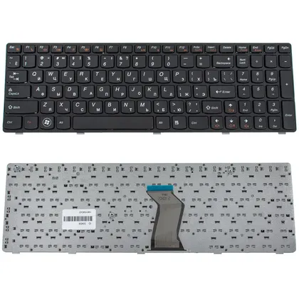 фото, Клавіатура для ноутбука LENOVO (B570, B575, B580, B590, V570, V575, V580, Z570, Z575) rus, black, black frame