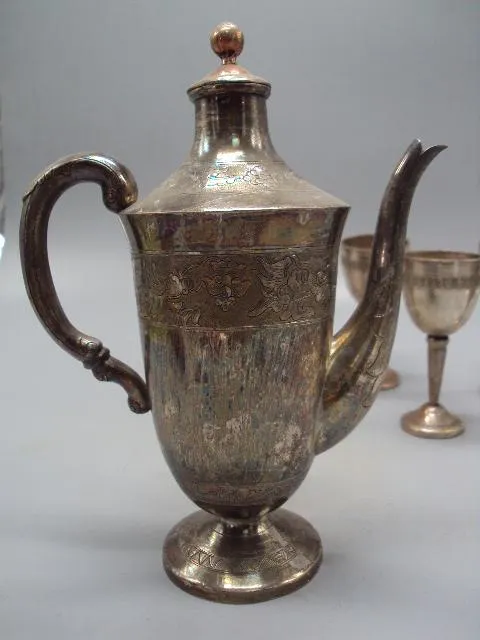 Коньячный набор Вьетнам графин, поднос и рюмки 6 шт металл №14011 Інтернет-аукціон