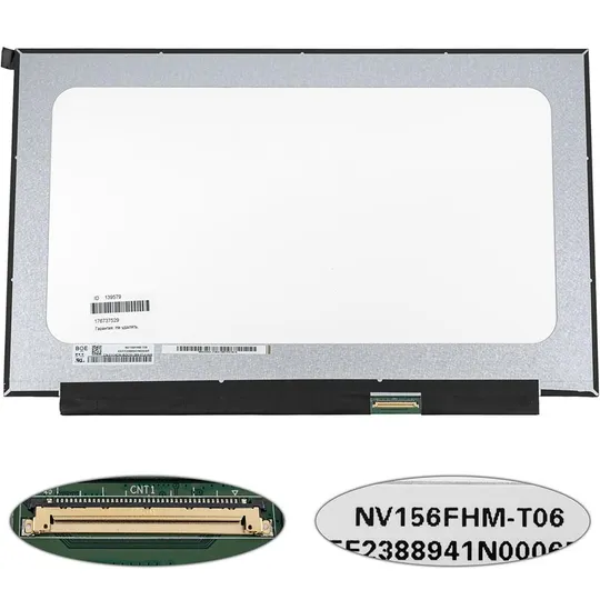 Купити Матриця 15.6 NV156FHM-T06 touch (1920*1080, 40pin(eDP, IPS), LED, SLIM(без планок та вушок), матова, роз'єм праворуч знизу) для