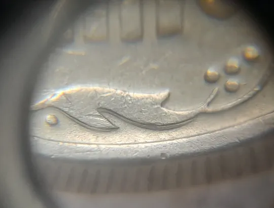 Купити (7827) 10 копійок 1992 2.1ВАм гарне зминання елементів зображення на реверсі та аверсі (10 копеек 1992 брак) 2.1ВАд