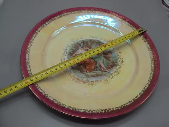 Тарелка большая блюдо мадонна фортуна фарфор ГДР eisenberg высота 3,2 см, диаметр 30,1 см №13295 Продаж