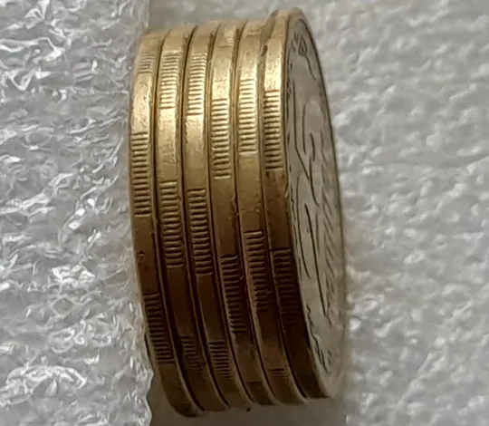 (1501) 25 копійок 1994 1БВм роздвоєння стебла у 1 гроні на реверсі - 6 монет одним лотом (25 копеек 1994 1БВм брак) На торгах