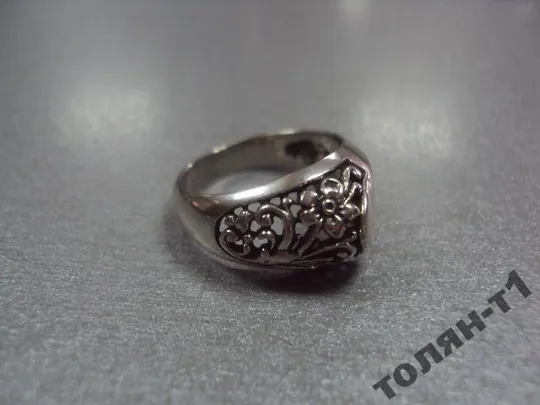 Купити кольцо женское узор цветок цветочек серебро 925 проба Украина вес 4,72 г размер 16,5 №15051