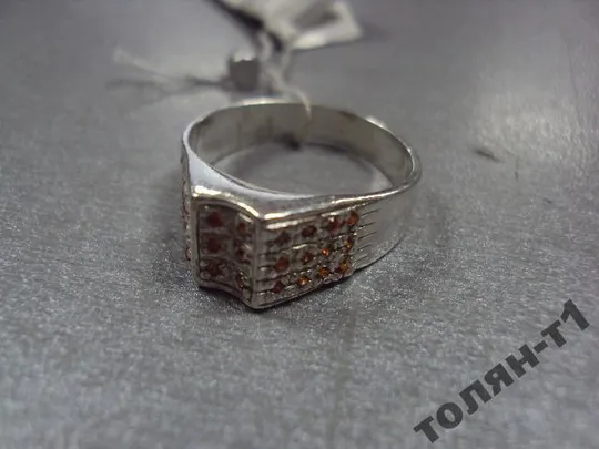 кольцо мужское перстень оранжевые вставки серебро 925 проба украина вес 4,62 г 19 размер №15052 З аукціону