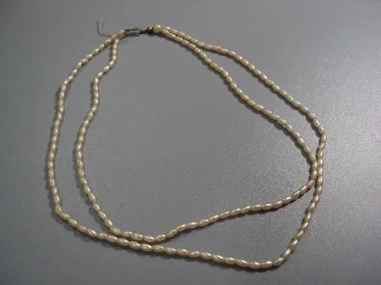 Бижутерия бусы ожерелье жемчуг двойные в два ряда б/у №11198 Ціна