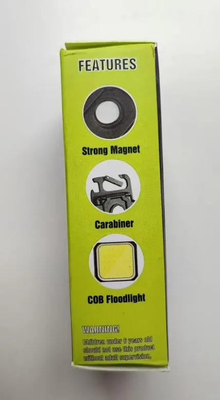 Ліхтарик акумуляторний кишеньковий із магнітом і карабіном в Україні