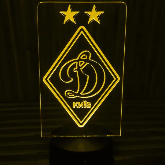 Акриловий світильник-нічник ФК Динамо жовтий tty-n000161 Ціна
