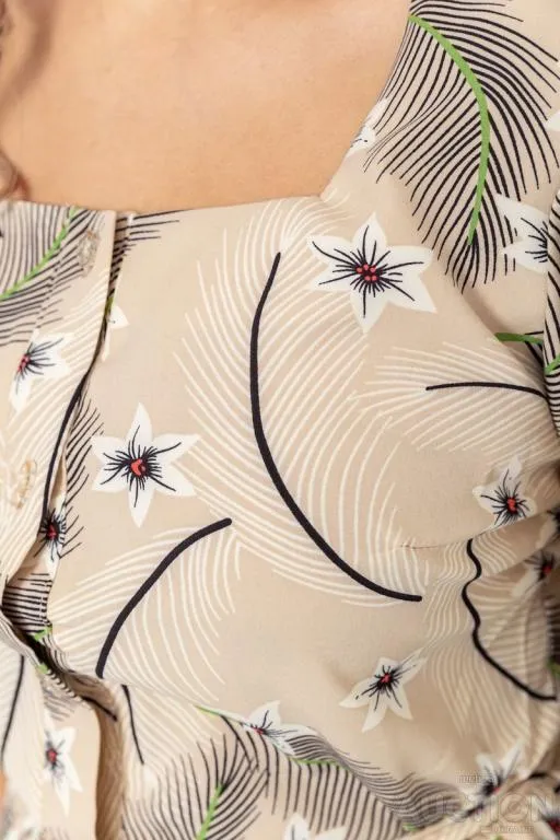 Платье с поясом, цвет бежево-черный, 230R039-2 Де купити