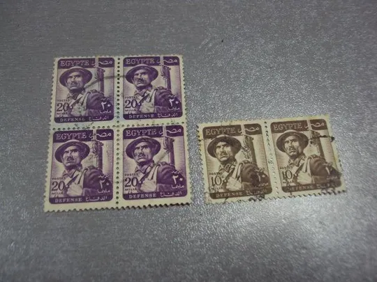 марки сцепки Египет 1953 стандарт солдат армия униформа лот гаш №1860 Ціна