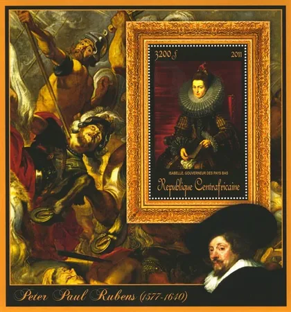 фото, ЦАР-Живопись- Рубенс -2011.Чистый  красивый Блок.MNH.