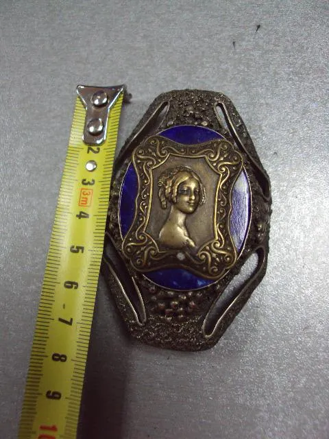 Купити Бижутерия брошка брошь мельхиор камень лазурит портрет девушки размер 7,4 х 4,5 см №11831