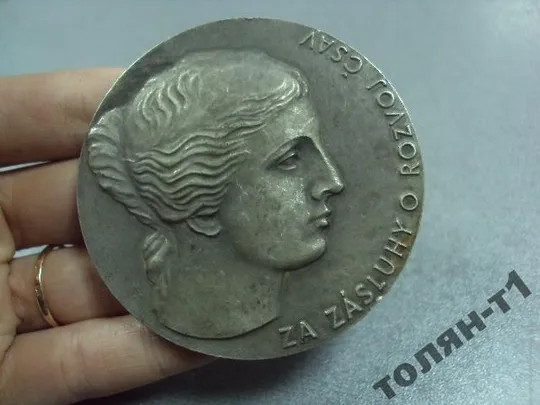 медаль настольная за заслуги чсср №10385 З аукціону