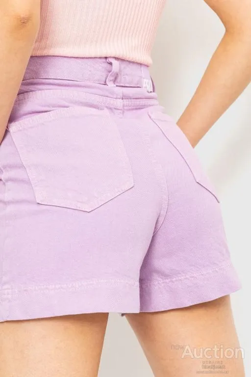 Джинсовые шорты, цвет сиреневый, 214R245 Продаж