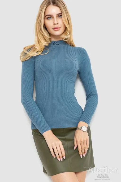 Водолазка женская трикотажная, цвет джинс, 204R035 Ціна