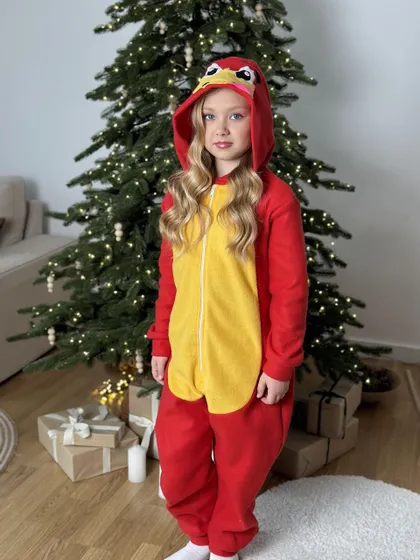 фото, Кігурумі дитяча костюм піжама Змія фліс червона (розміри 110-128) 116