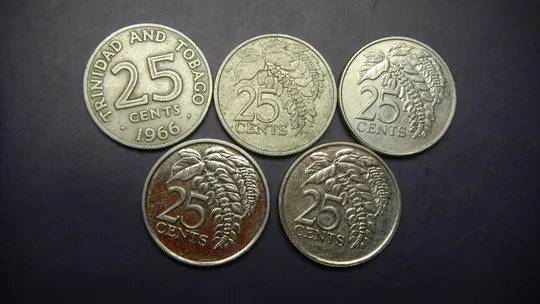 25 центів Тринідад і Тобаго (порічниця) 5шт, всі різні Ціна