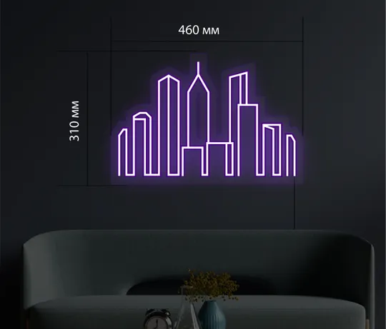 Купити Картина з неону Місто 460х310 acr-n000037