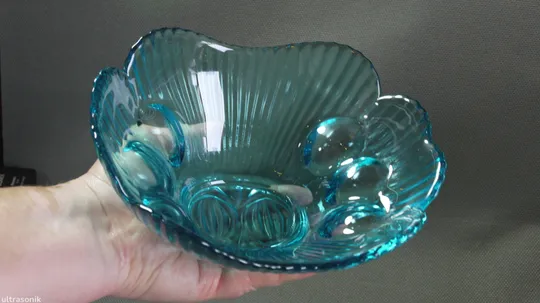 Цукерниця ваза стара бірюзове кольорове радянське скло Вживане в Україні