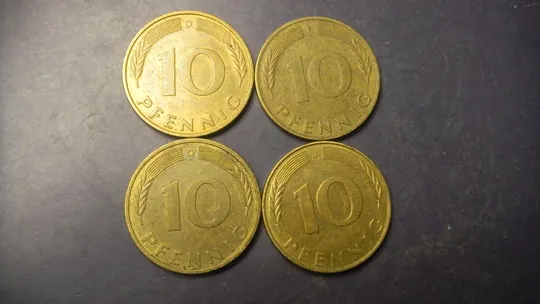10 пфенігів 1989 ФРН (всі монетні двори) Ціна