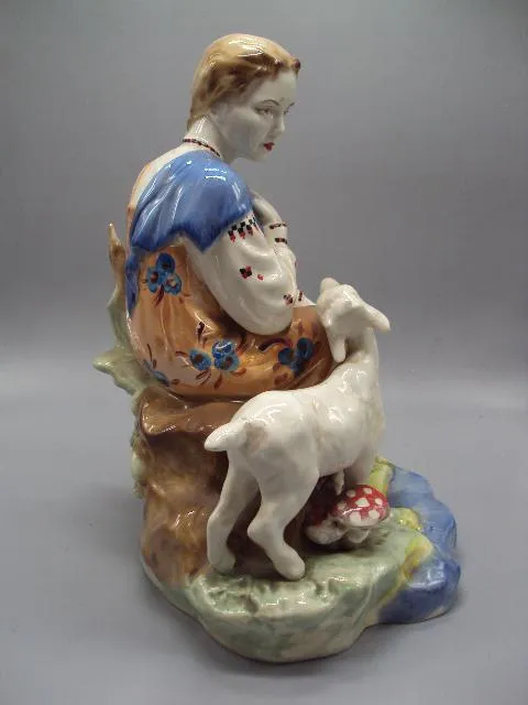 Фигура фарфор СКК Славянск Аленушка и братец Иванушка большая аленушка с козленком сказка 33 см №231 Інтернет-аукціон
