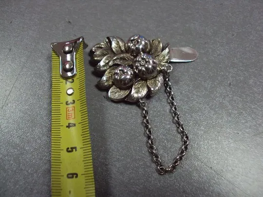 Купити Зажим для галстука платка ягоды и листья серебро проба Romer орел вес 6,68 г размер 5 х 6 см №13575