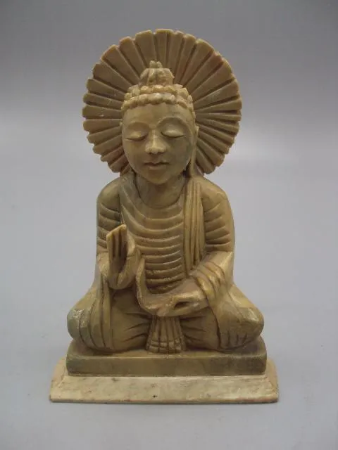 Фигура натуральный камень статуэтка сидящий Будда в позе лотоса высота 13 см вес 382 грамм (№1386) Ціна