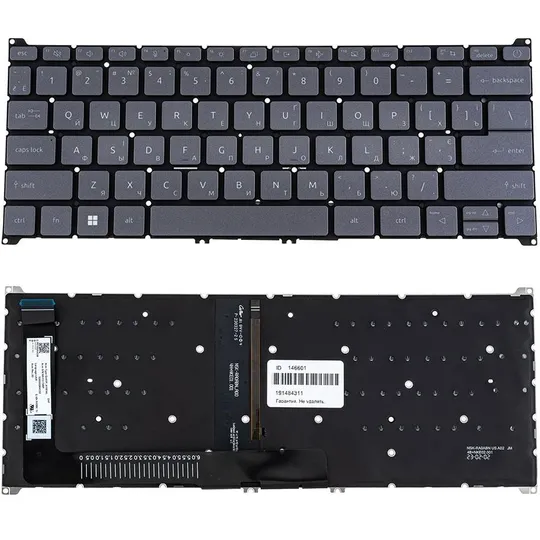Клавиатура для ноутбука ACER (AS: A314-36, A314-42) ukr, dark gray, без фрейма, , підсвічування клавіш Ціна