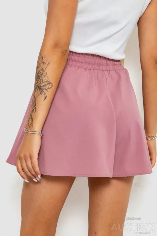Шорты-юбка однотонные, цвет пудровый, 102R5256 Продаж