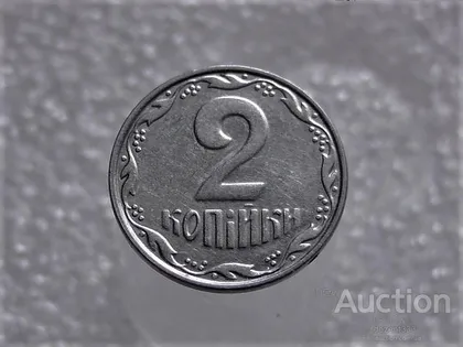 фото, 2 копійки 2004 рік Україна " Брак, Проточка Штемпеля Аверса по Колу " (400+)