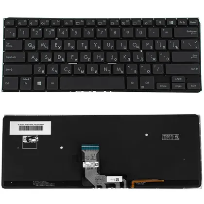 фото, Клавіатура для ноутбука ASUS (B1400 series) rus, black, без фрейму, підсвічування клавіш