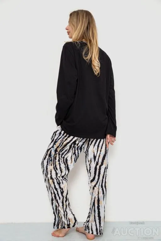 Пижама женская, цвет черно-бежевый, 219RP-10226 Продаж