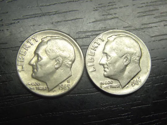 1 дайм 1983 США (два різновиди) Ціна