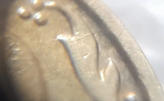 (5394) 10 копійок 2007 розкол між 1 та 2 гронами від канту на реверсі (10 копеек 2007 брак) Інтернет-аукціон