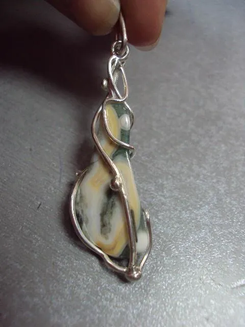 Подвеска кулон агат авторская работа серебро 925 проба Украина 7 г 6 см №11907 Ціна