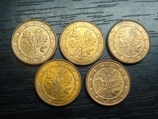 1 євроцент Німеччина 2016 (всі монетні двори) Ціна