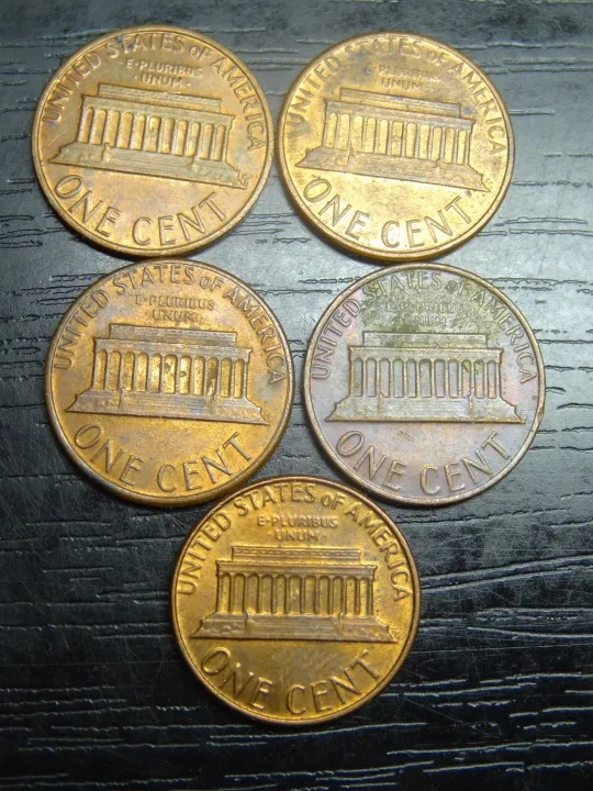 Купити 1 цент США 1982 (п'ять різновидів) цинк і латунь, великі і малі дати