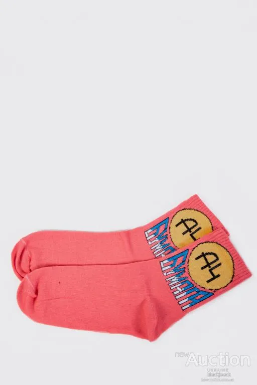 Купити Женские носки средней длины, корралового цвета с принтом, 151R106