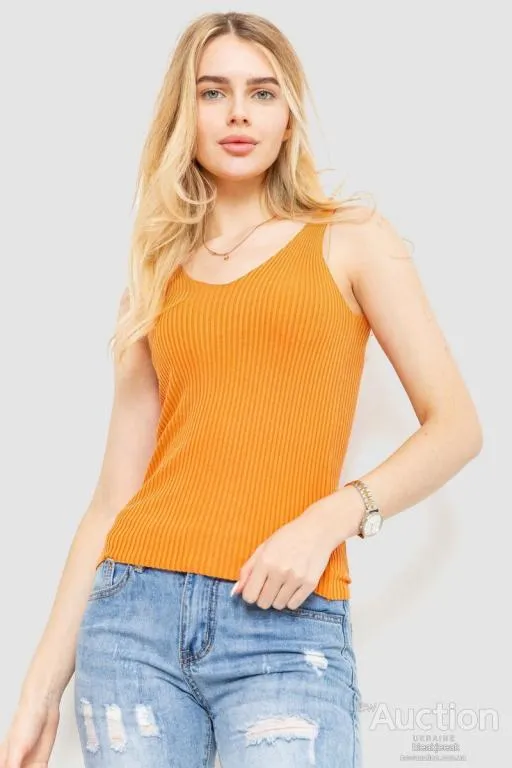 Майка женская в рубчик, цвет терракотовый, 204R028 Ціна