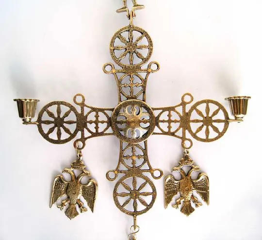 Підвісний бронзовий хрест-свічник Germany Де купити